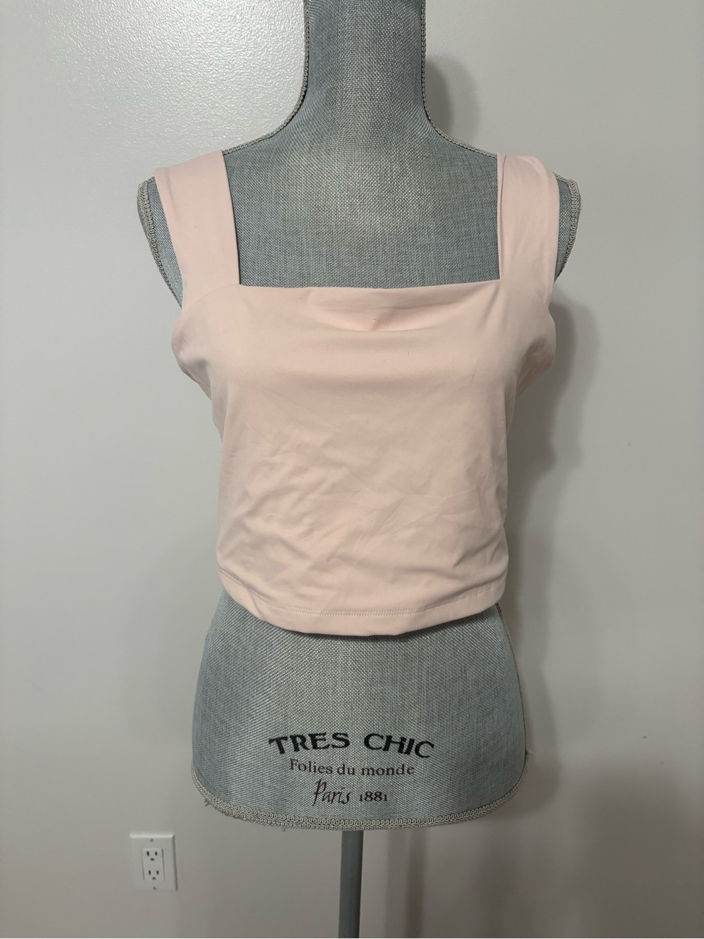 Dynamite Square-Neck Crop Top in Light Blush